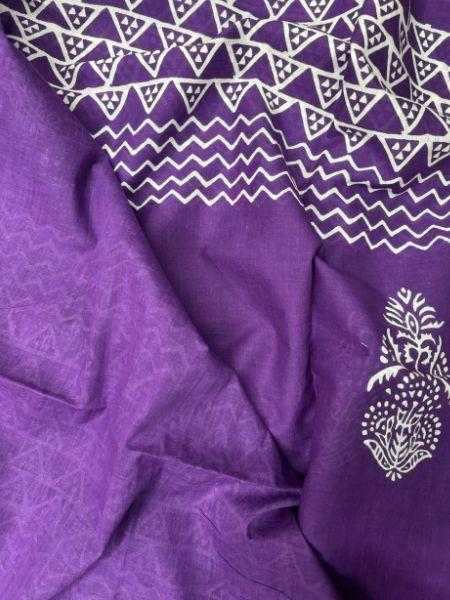 Royal Purple Mulmul Cotton saree