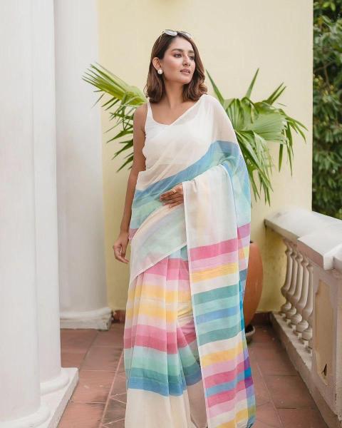 Summer Bliss Rainbow Saree