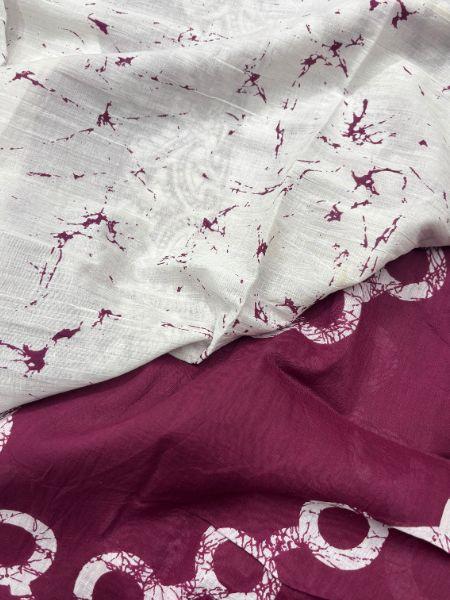 Burgundy and Off-White saree