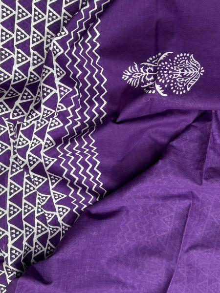 Royal Purple Mulmul Cotton saree