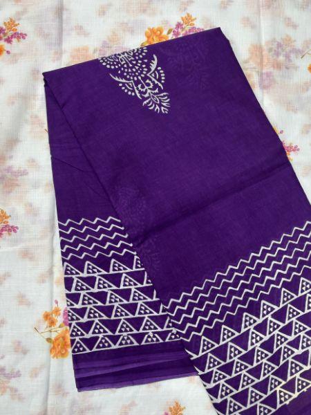 Royal Purple Mulmul Cotton saree