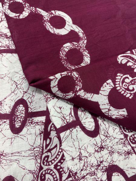 Burgundy and Off-White saree